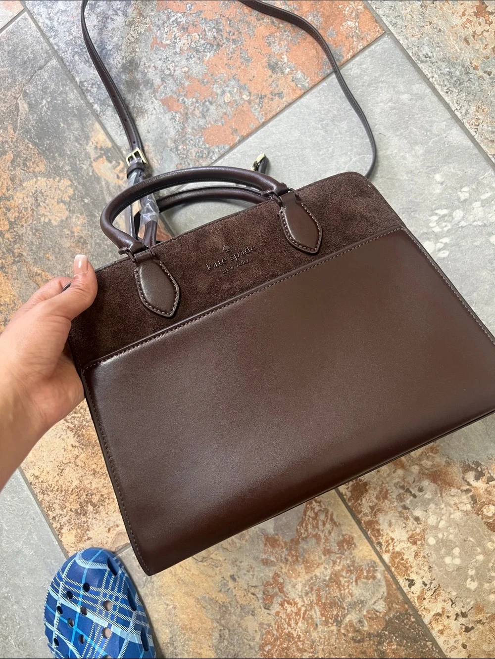 kate spade Chocolate Brown Leather & Suede Satchel